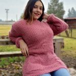 Chaleco de lana rosado