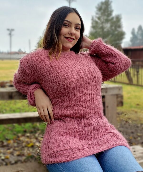 Chaleco de lana rosado