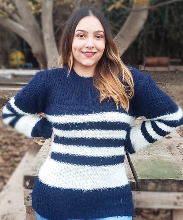 chaleco de lana color azul