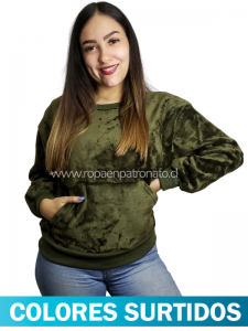 Poleron Plush con Bolsillo x 4 Unds. Talla: S/M - M/L - Imagen 3