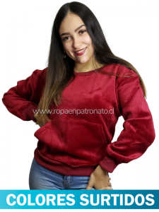 Poleron Plush con Bolsillo x 4 Unds. Talla: S/M - M/L